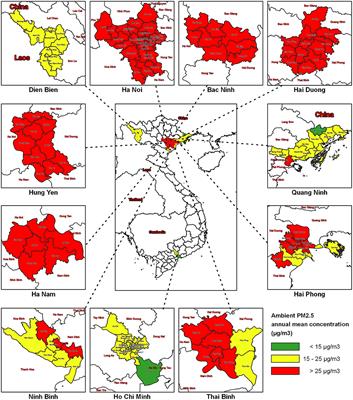 Mortality benefits of reduction fine particulate matter in Vietnam, 2019
